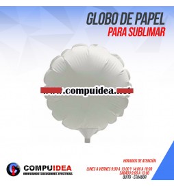 GLOBO DE PAPEL IMPRIMIBLE FORMA DE REDONDA  A4 (18 CM) EN BLANCO